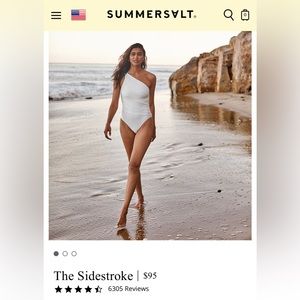 Summersalt The Sidestroke One Piece Swimsuit in White Sand Size 8